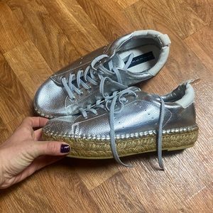 Steve madden silver shoes espadrilles